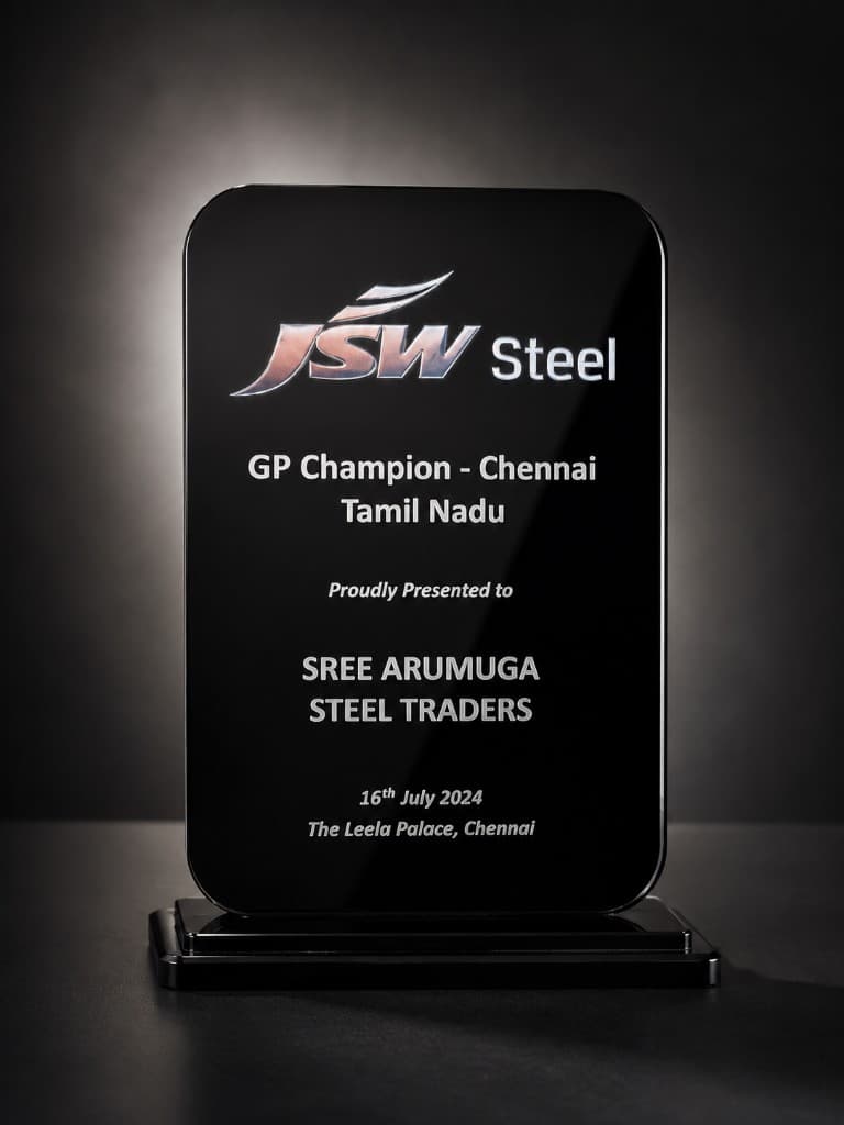 JSW GP Champion Chennai Tamil Nadu 2024 award plaque