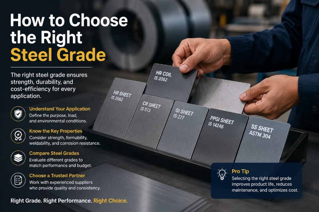 How to choose the right steel grade infographic guide