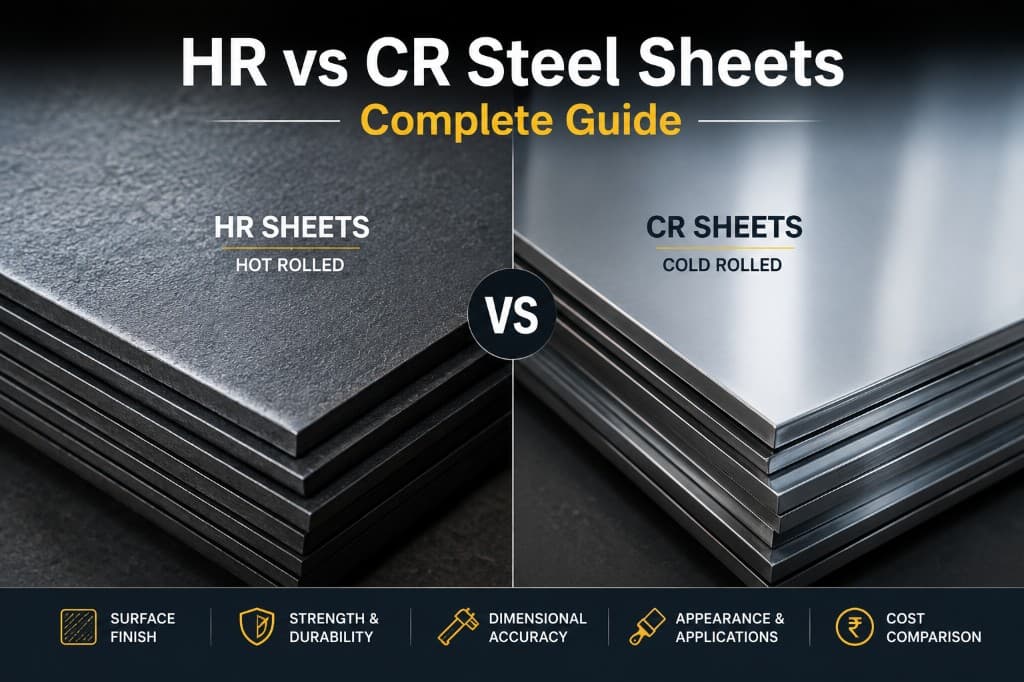 HR vs CR steel sheets complete comparison guide infographic